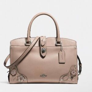 RARE VINTAGE: Coach Floral Embossed Mercer Satchel with Detachable Strap